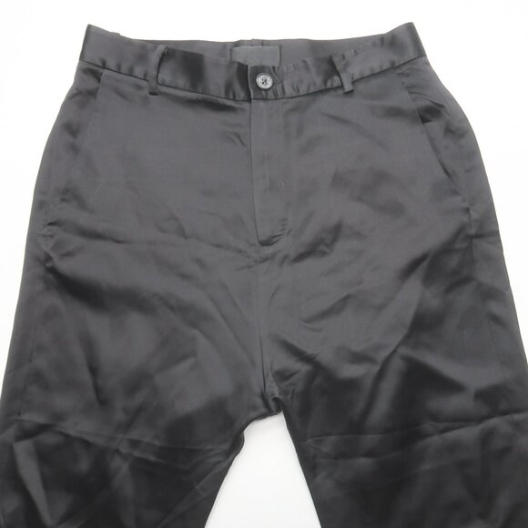 Nili Lotan Silk Satin Paris Pants Size 4 Black Drop Crotch Trousers - Picture 6 of 13